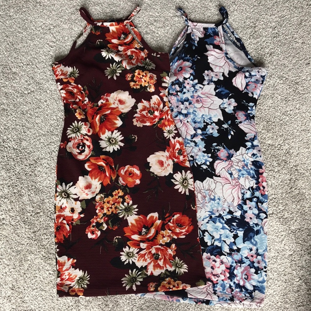 2 bodycon mini dresses